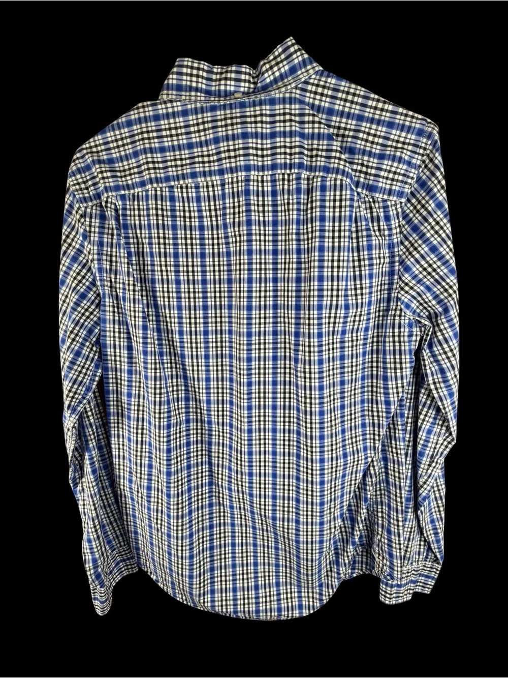 GAP Blue and White Plaid Button-Down Shirt